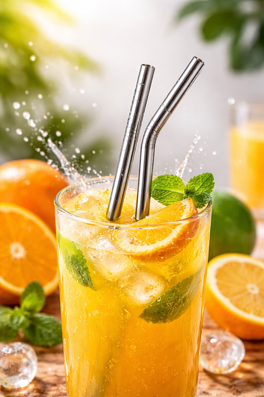 Premium Reusable Stainless Steel Straws Set (10 Pack)